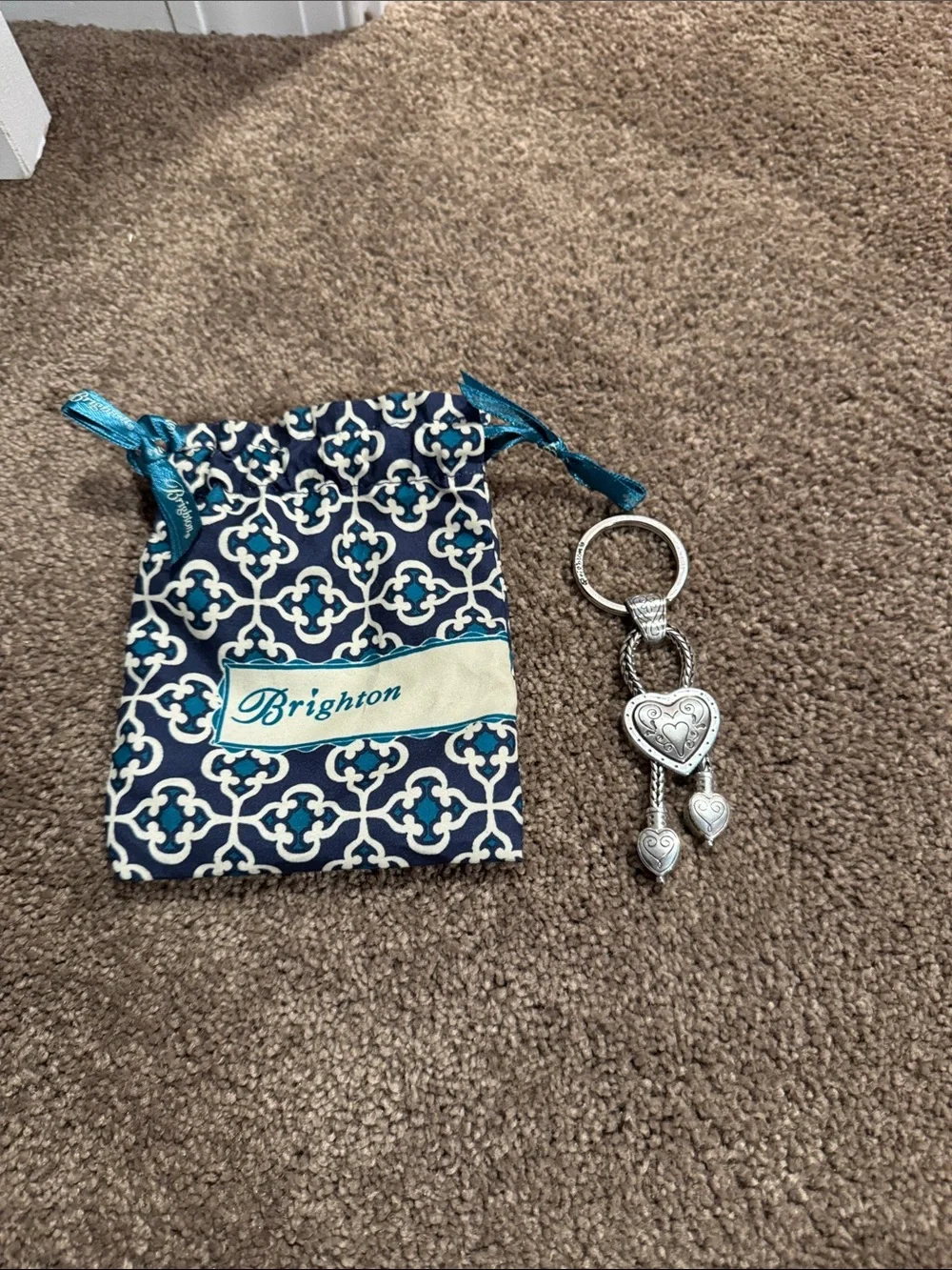 Brighton Eliza key fob heart keychain bag charm with dustbag